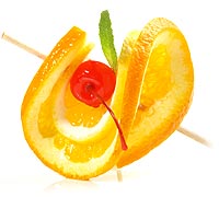 Garnituren mit Früchte