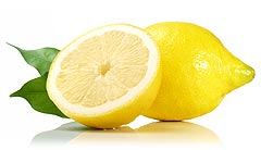 Zitrone mit Bl&auml;tter