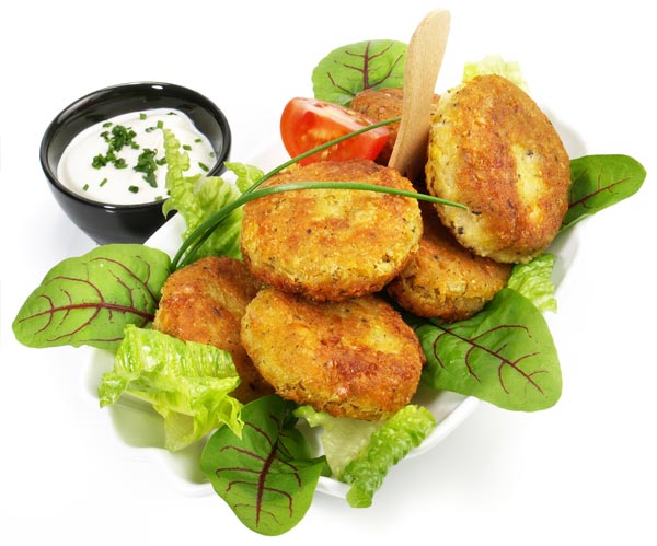 Falafel mit Sauerrahm Dip