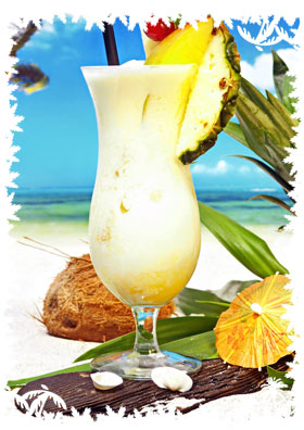 Pina Colada Cocktail am Strand